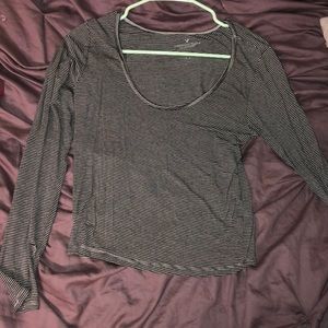 Striped scoop neck shirt